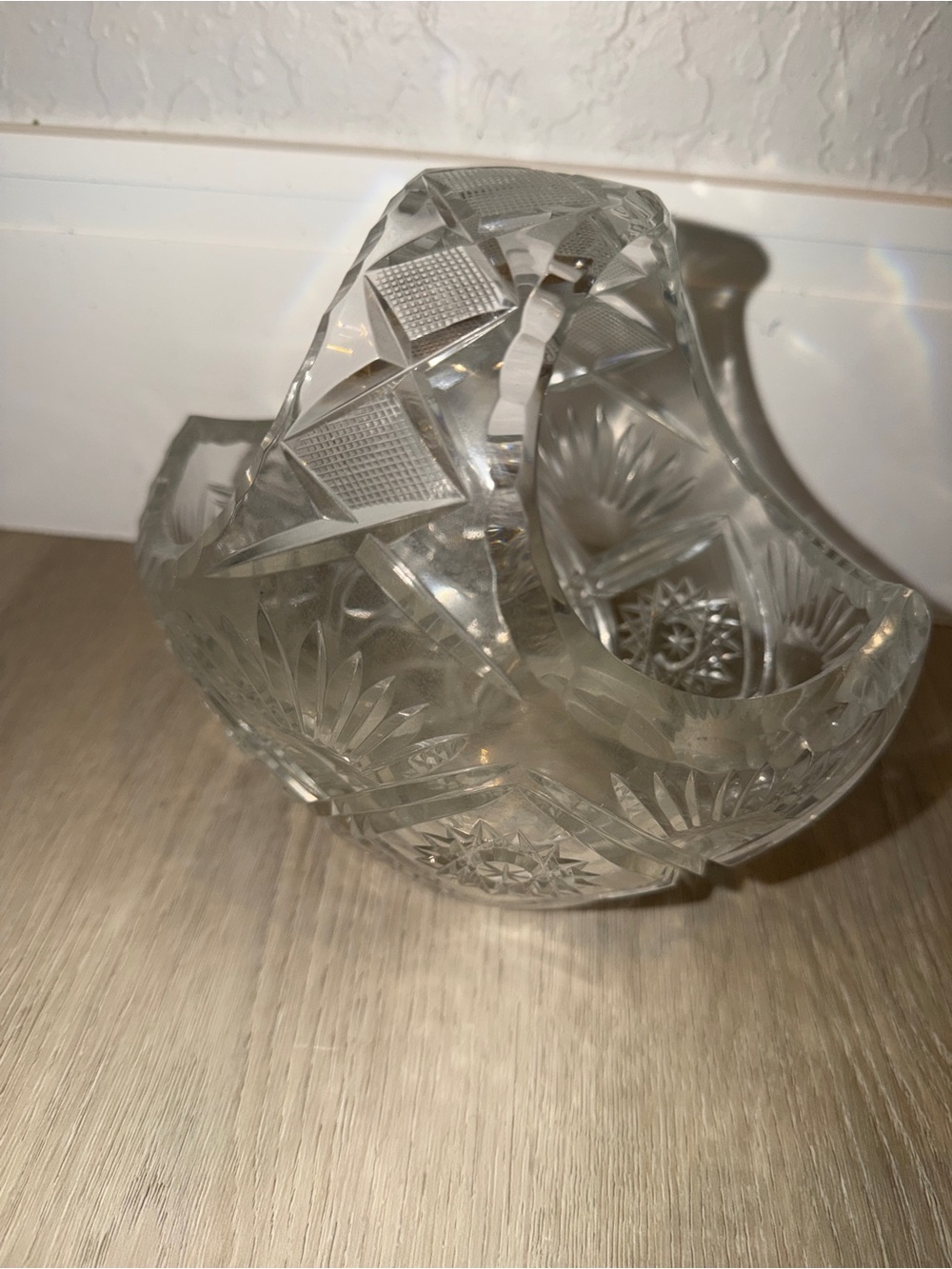 Cut Glass Decorative Basket